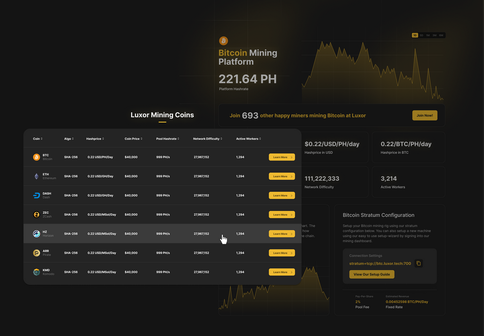 New version of the Mining Landing Page released  🔔